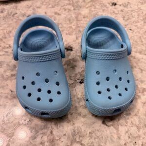 CROCS Kids Light Blue Classic Clog with Heel Strap